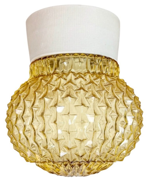 Vintage witte porseleinen plafondlamp, jaren 70 – plafondlampen, Porcelain