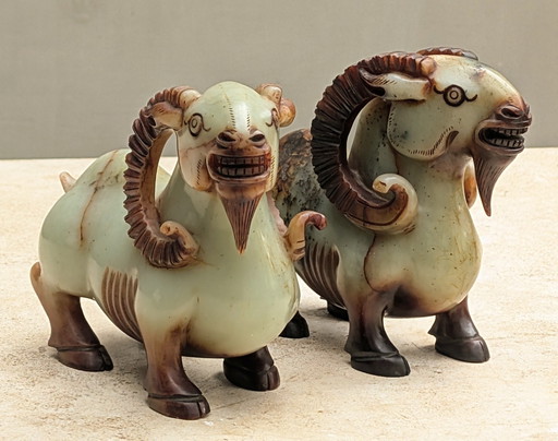Unique set of Chinese Jade Goats