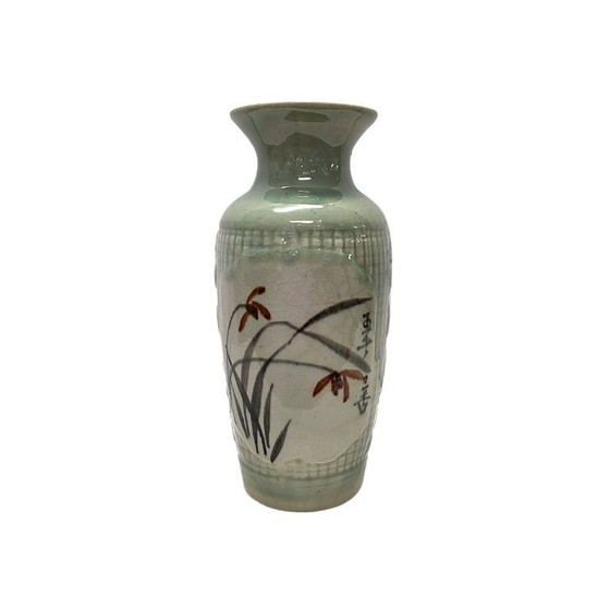 Image 1 of Vintage ceramic Asian vase with mountain landscape, 20th century