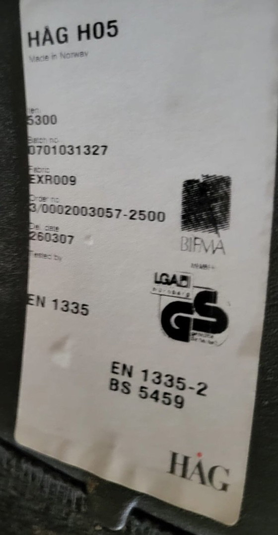Sedia da ufficio HAG H05, ottime condizioni – Sedie da ufficio, Tessile, Metallo (photo 7 of 7)