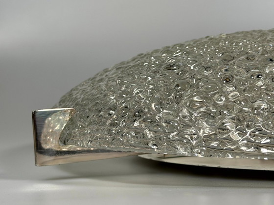 Image 1 of Plafondlamp van ijsglas uit de jaren 60/70 van Kaiser Leuchten Duitsland