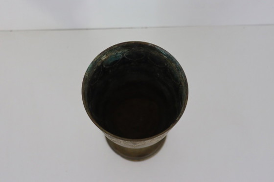 Antique Bronze/Brass Chalice Vase – 25 Cm High (1.1 Kg) – Fixed Price – Metal (photo 3 of 6)