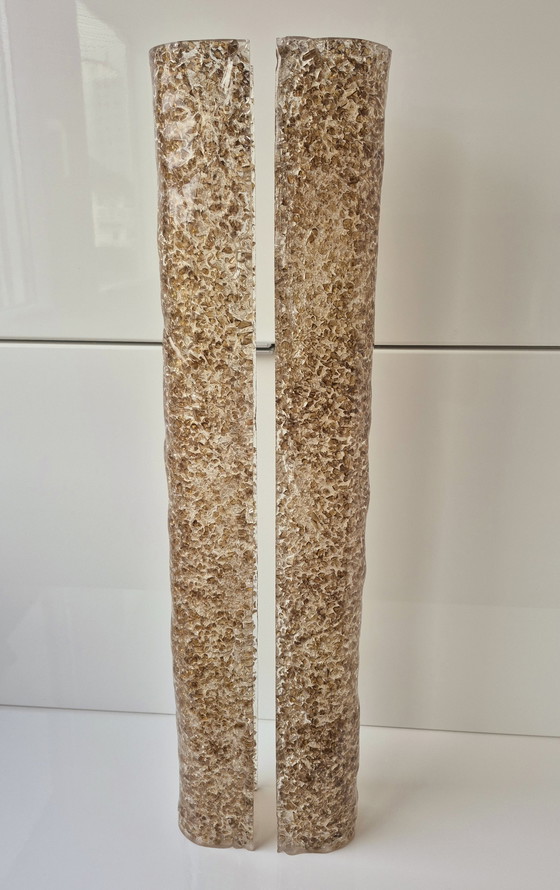 Image 1 of 2 cristales de repuesto para aplique de pared Hillebrand Murano de 60 cm con varilla de cristal hielo