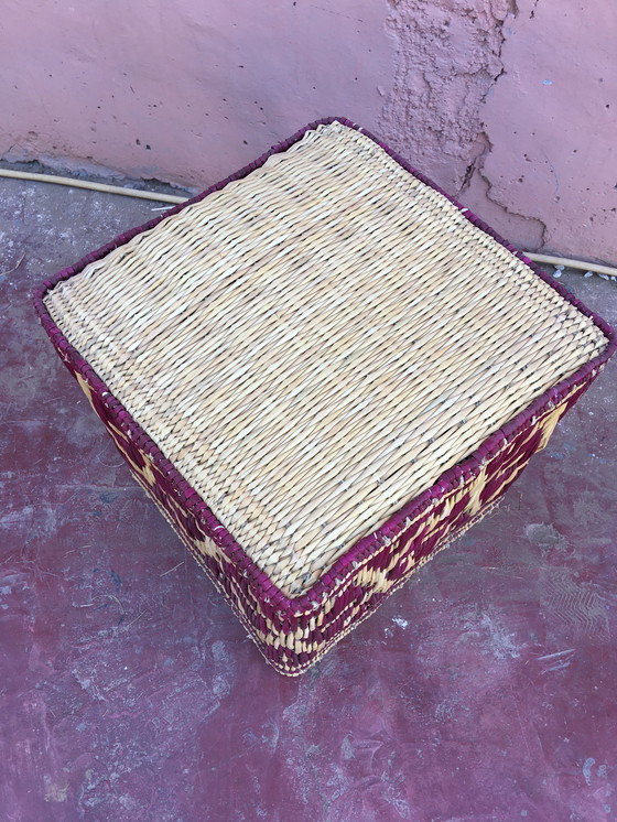 Image 1 of HANDCRAFTED WICKER POUFFE