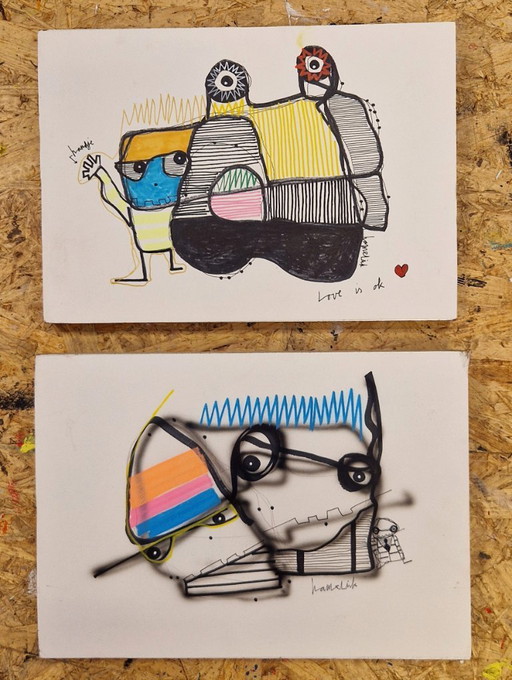 Dessin original Hamelink : L'amour, c'est bien .