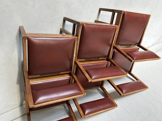 Vintage moderne du milieu du siècle – Mid Century Modern, Chaises de salle à manger, Wood, Skai (photo 4 of 7)