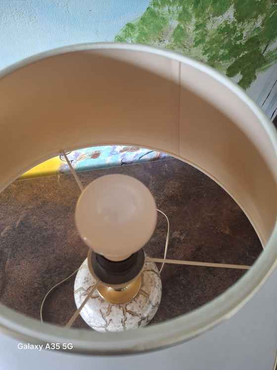 Image 1 of 2 Keramik-Tischlampen Paar der Marke Arnold Licht Keramikfuß und Craquelé-Glasur ca 70er Jahre 
