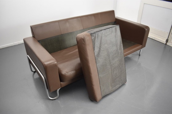 Prachtige Exclusieve Dutch Originals Gispen Design Bank – 3-5 zitsbanken, Leather, Metal (photo 10 of 18)