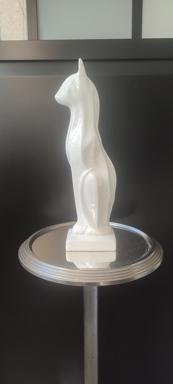 Scultura Felina Stile Art Déco (31 Cm) Ceramica Italiana – céramique italienne, Oggetti decorativi (photo 2 of 14)