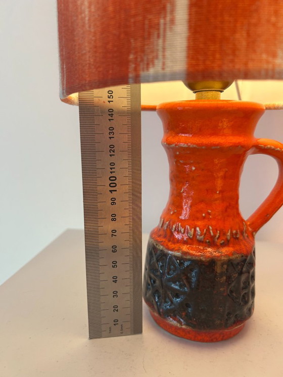 Image 1 of Lampe de table Fat Lava - fabriquée à partir d'un vase Jasba original des années 1970.