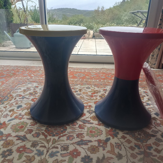 Image 1 of Set di sgabelli Tam Tam vintage – Anni '90 – Include sedile di ricambio sigillato