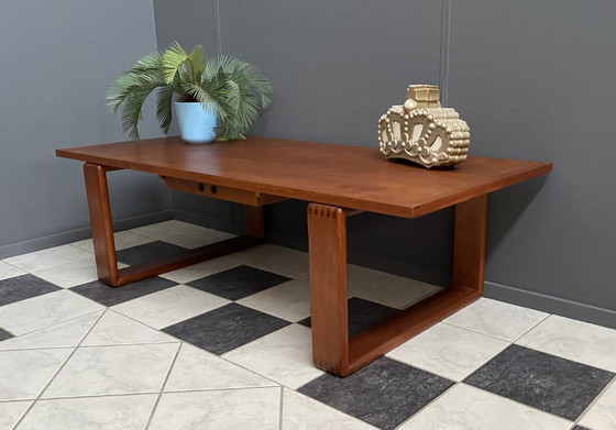 Image 1 of Large Teak coffee table with serving tray 1970s EMC Mobler Denmark