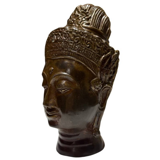Cabeza de Buda de Bronce Estilo Jemer – Símbolo de Paz H 20 x An 11 – Esculturas, Bronze (photo 8 of 9)