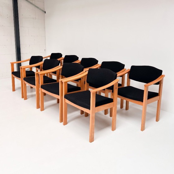 Image 1 of Set di 9 sedie in stile Mid-Century Modern, ispirate a Hans Wegner.