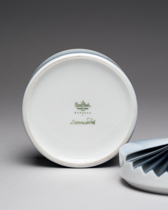 Image 1 of Chic Vintage Rosenthal Plissée Vase Trio Ambrogio Pozzi Minimalist Porcelain Art