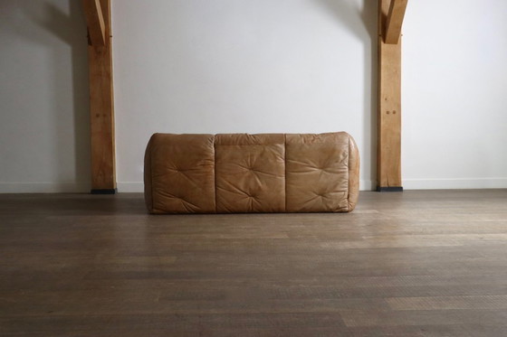 Image 1 of Ligne Roset Sloop Sofa By Michel Ducaroy In Cognac Leather, 1970s