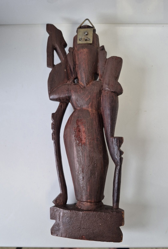 Image 1 of Hindu gods: Rama, Hanuman, Manasa, carved wooden figures