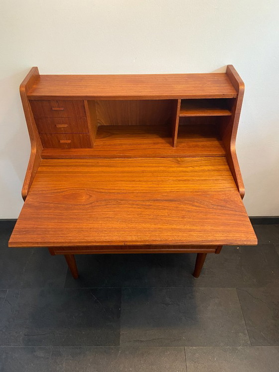 Image 1 of Vintage Danish secretaire with 3 drawers