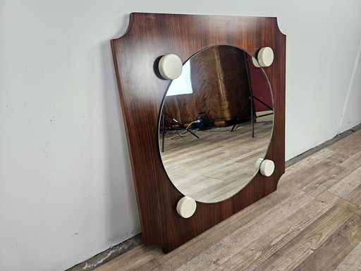Miroir carré en teck des années 70