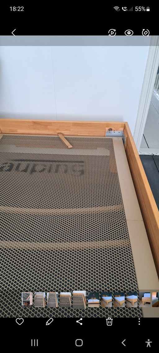 Auping Bettrahmen Massivholz und 2x 90x200 verstellbare Lattenroste