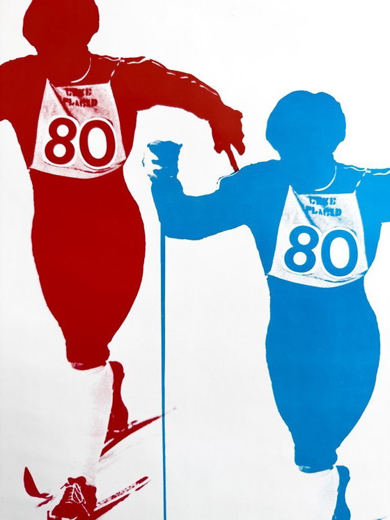 Image 1 of XIII Olympische Winterspelen - Lake Placid 1980 - Originele Langlauf Poster| 63 × 49 cm|USA