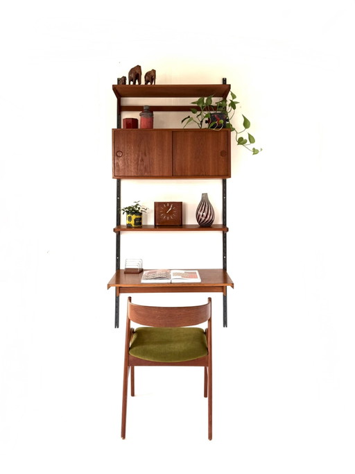 Modulares Vintage-Wandsystem aus Teakholz, Kai Kristiansen, 60er Jahre – wandkast, Wood, Metal (photo 2 of 15)