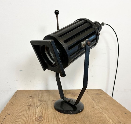 Image 1 of Lampe de table projecteur de théâtre noir vintage, années 1960