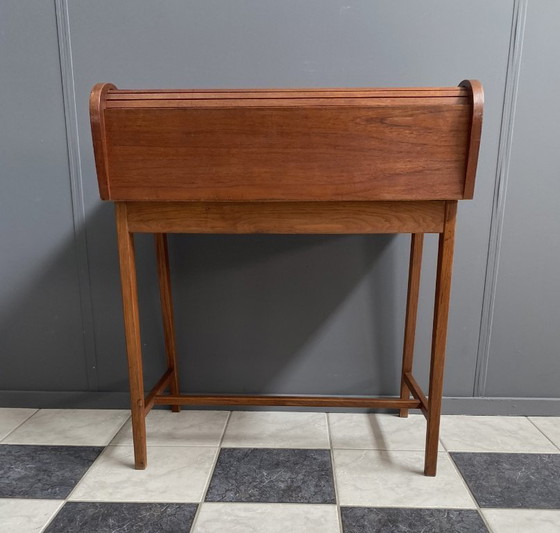 Image 1 of Bureau en teck à plateau enroulable, Danemark des années 1960