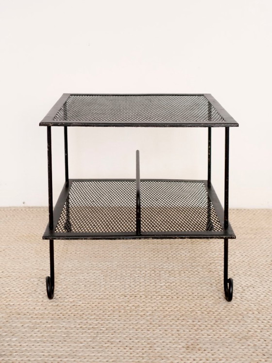 Image 1 of tavolino laterale vintage in metallo perforato