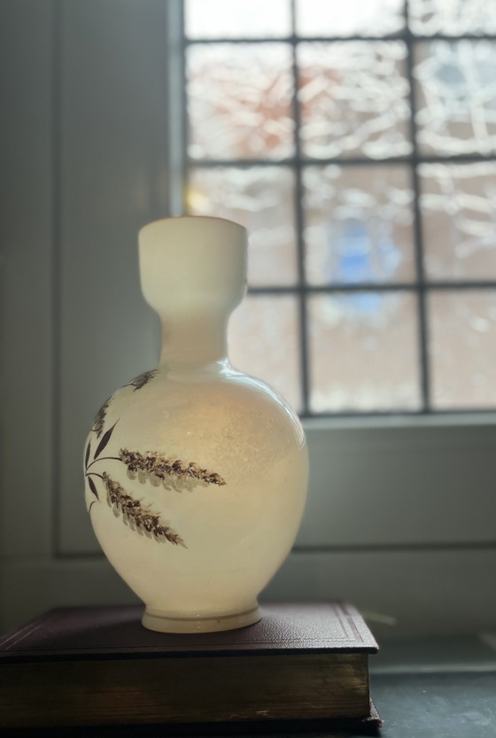 Image 1 of Hand-blown vintage vase 2x Japanese opal glass