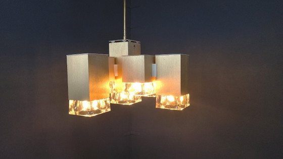 Image 1 of Lustre cubique vintage de Gaetano Sciolari, années 1970