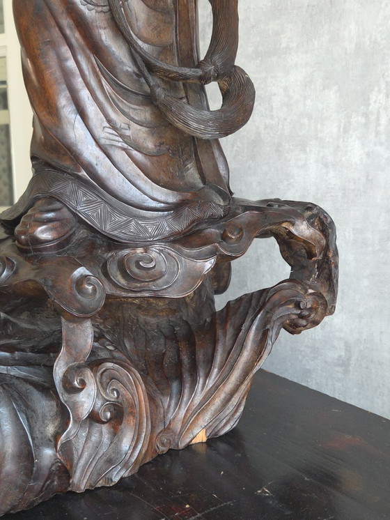 Image 1 of 19th century Asian deity sculpture - Hardwood - (ref 4105)