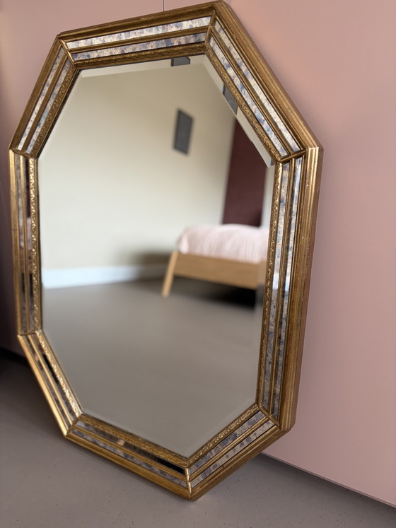 Magnifique miroir vintage Deknudt – Octogonal – Style Hollywood Regency (92 x 72 cm) – Glass (photo 13 of 13)