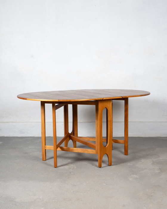 Image 1 of Foldable Oval Dining Table By Bendt Winge For Kleppes Møbelfabrik, Norway