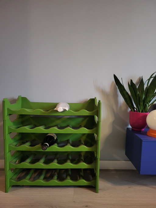 Space - Age Retro botellero apilable verde , 5 piezas - 70s