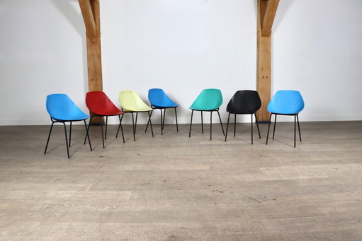 7x Sillas Meurop Coquillage de Pierre Guariche