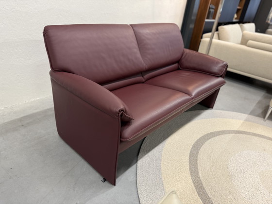 Image 1 of Leolux Bora Beta Bank Donkerrood leer 