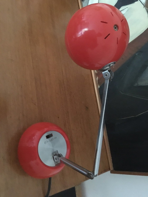 Vintage Desk Lamp, Table lamps, Plastic, Metal, Red (photo 7 of 8)