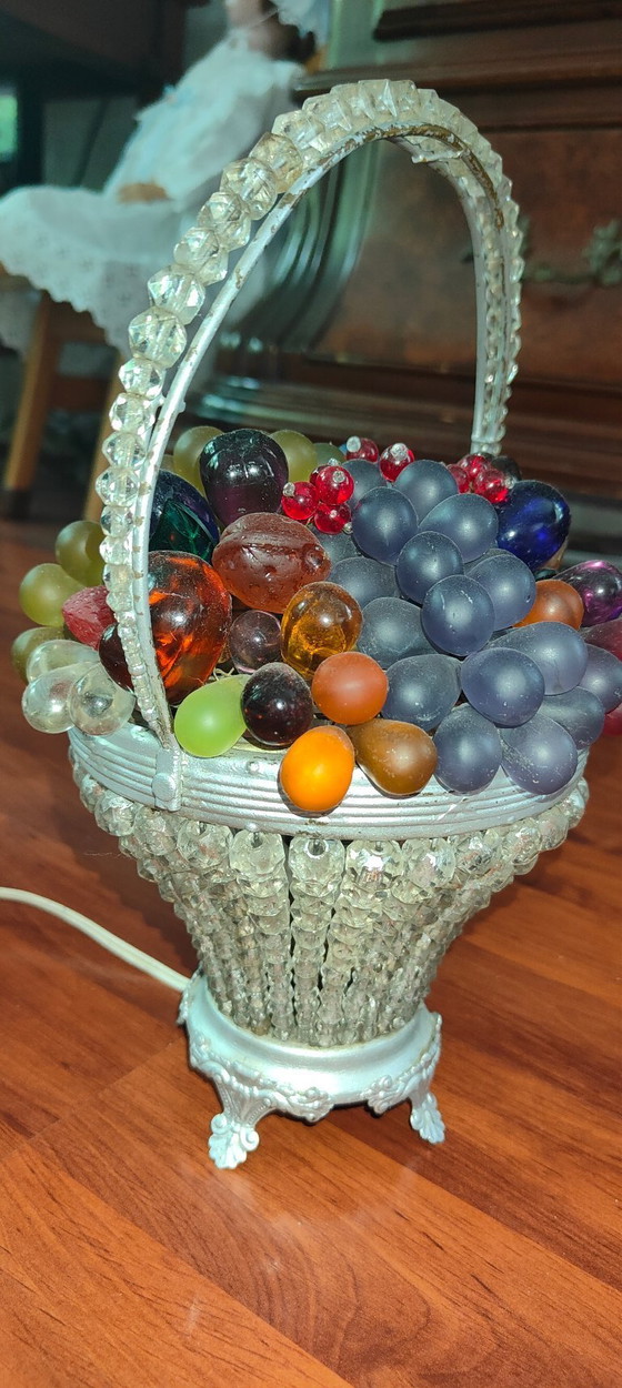 Image 1 of Tschechische Art Deco Obstkorb Lampe
