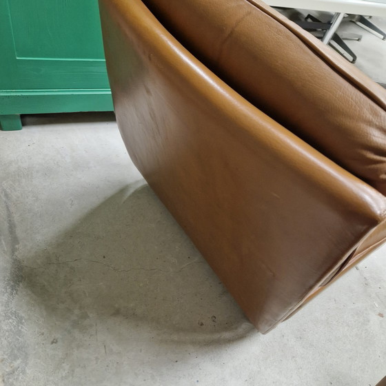 Image 1 of Elementen bank 2 fauteuils jaren 60 leren tweezitsbank 