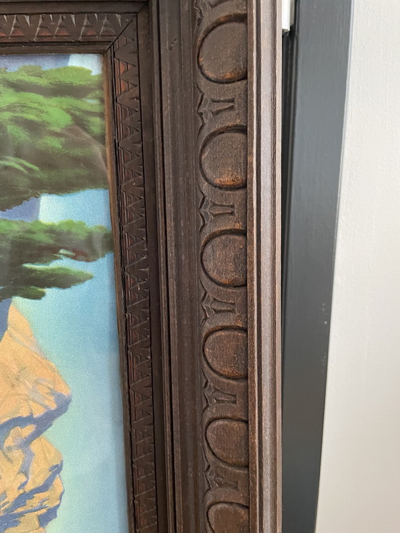 Image 1 of Bellissima stampa antica di Santa Teresa in una splendida cornice di legno