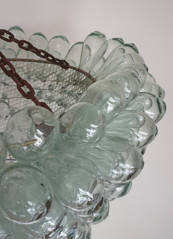 Image 1 of Suspension vintage en verre de Murano motif raisin XL