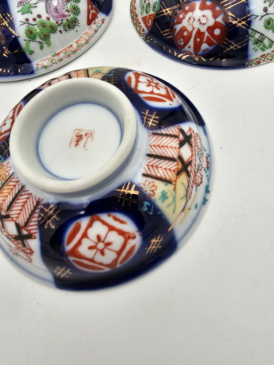 Image 1 of Set Of 3 Japanese Imari Antique Cups