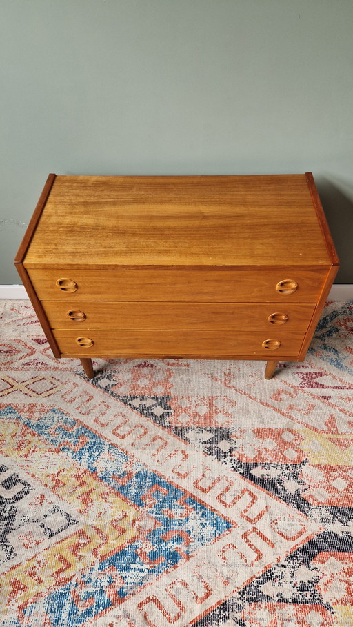 Cool Danish design chest of drawers with 3 drawers, 1970s