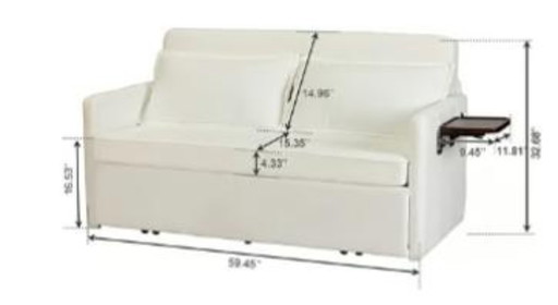 Fauteuil-lit 3 en 1 avec tablette et port USB, canapé convertible