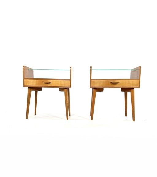 2x vintage nachtkastje, Helmut Magg, WK Möbel ‘60