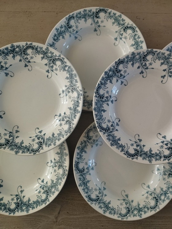 Image 1 of "Bizantino": 6 platos hondos de piedra de hierro de St-Amand & Hamage