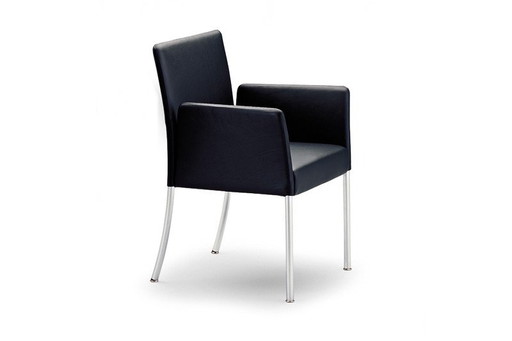 4 Walter Knoll Dining Chairs Model Jason – eetkamerstoelen, Leather, Metal