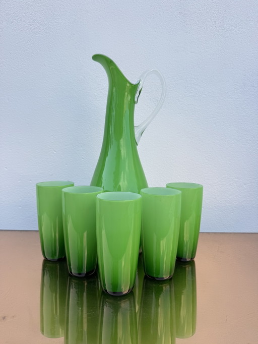 Murano glazen sinaasappelsapset, jaren 60 – glazen karaffen, Murano Glass