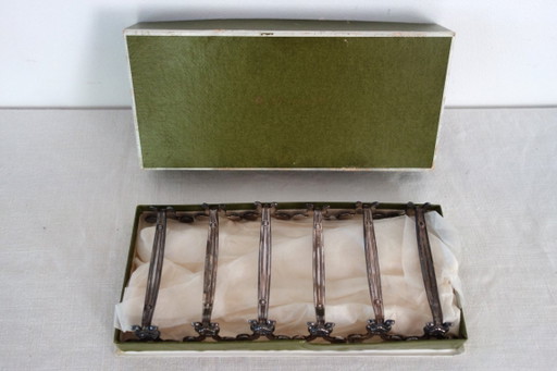 6 antieke Christofle messensteunen van verzilverd metaal – tafelaccessoires, Metal
